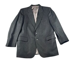 Potomac Collection Mens 100% Pure Wool Pinstripe Blazer Sport Coat Charcoal Gray